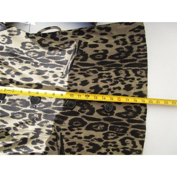 Vertigo Paris Women's Trench Style Jacket size M Animal Print Pockets Buttons - Picture 5 of 6